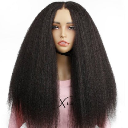 2x6 kinky straight hd closure wig