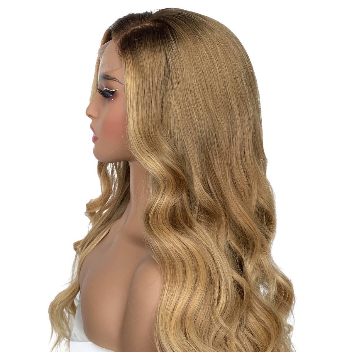 Raw Honey Blonde Ombre Wavy 5x5 HD Closure Wig