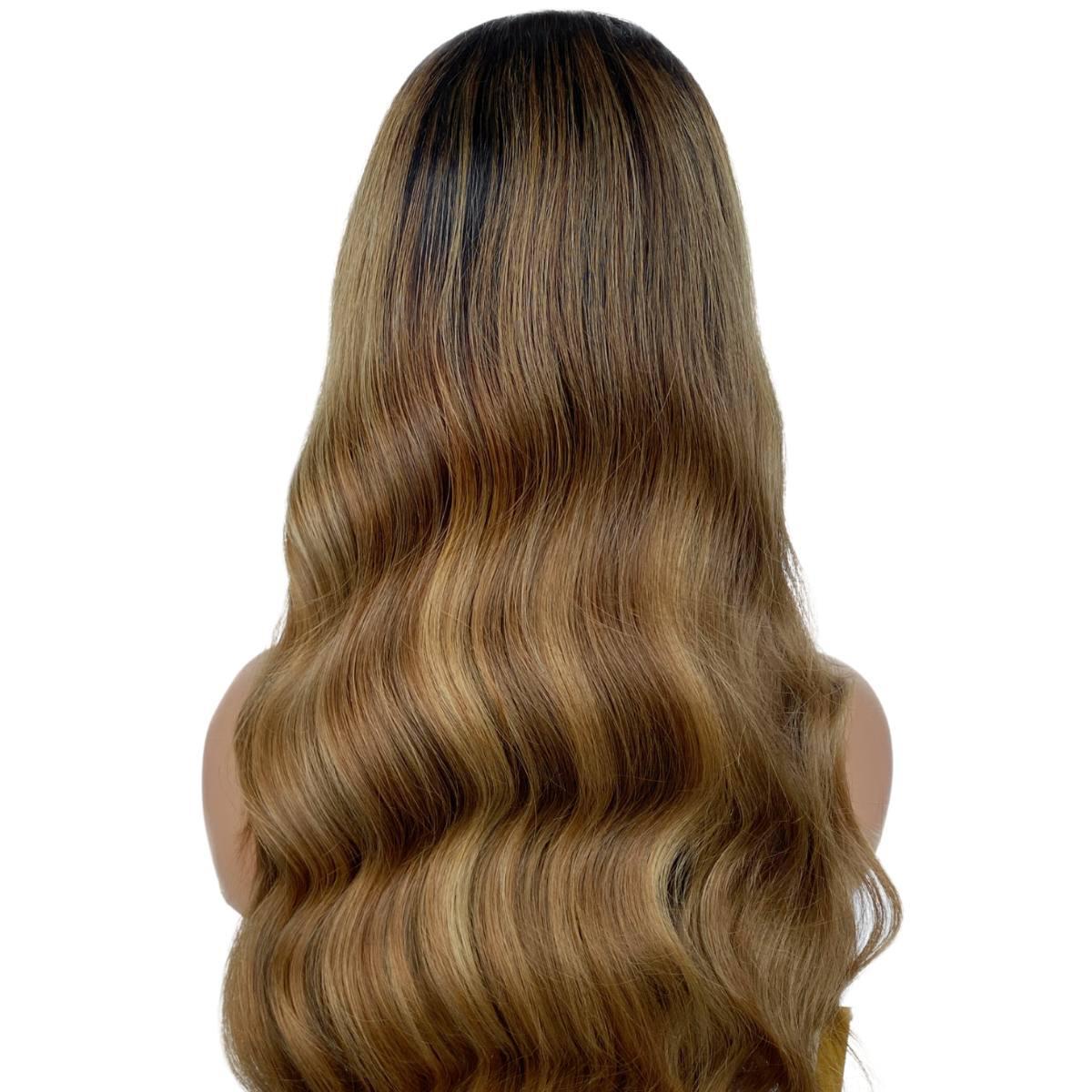 Raw Dark Blonde Balayage Wavy 5x5 HD Closure Wig