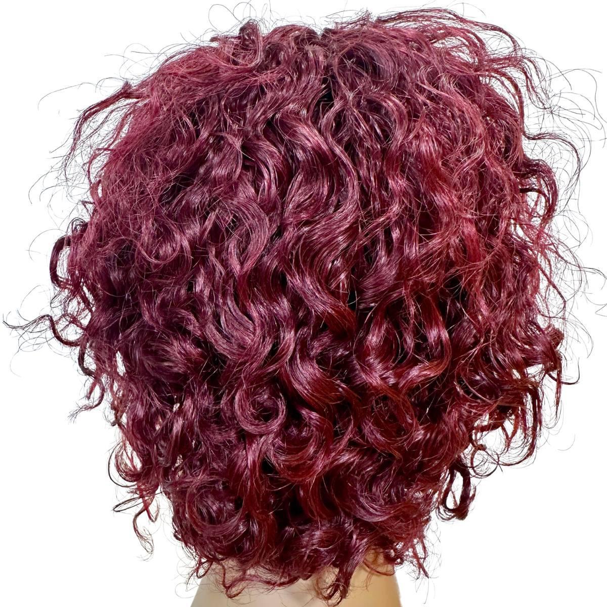 Burgundy Ombre Curly 13x4 Transparent Lace Front Pixie Wig