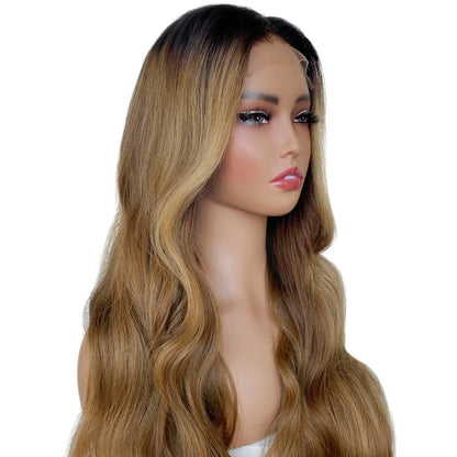 Raw Dark Blonde Balayage Wavy 5x5 HD Closure Wig