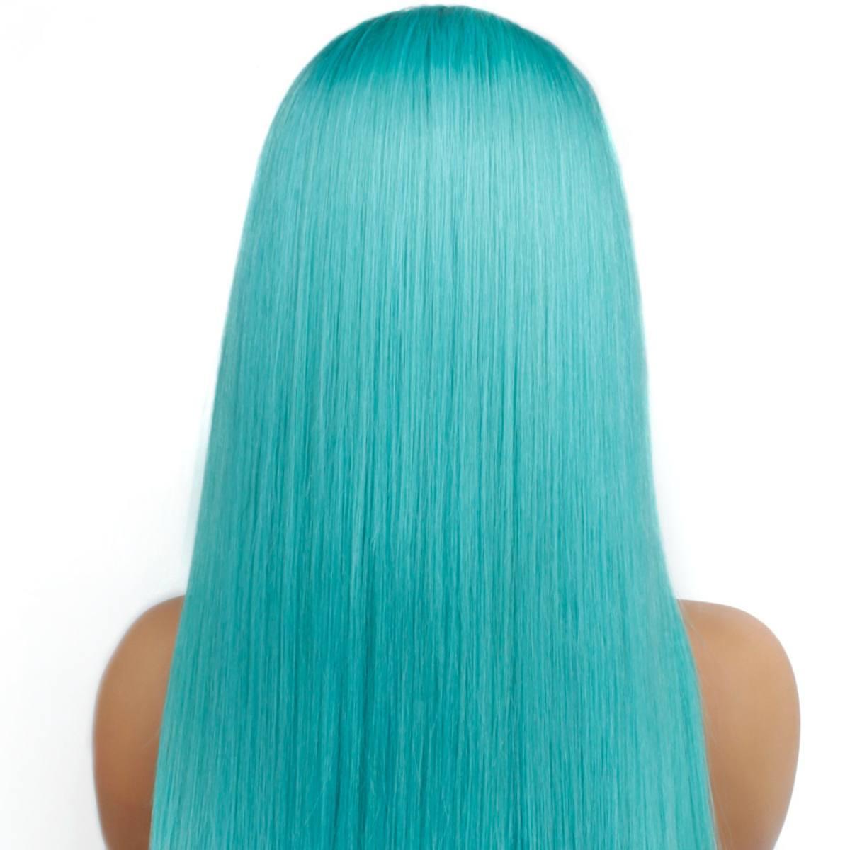 Auqua green freepart blue on sale h.d lace front bob wig