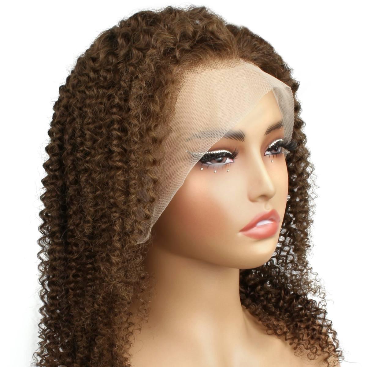 Brown Kinky Curly Lace Wig 