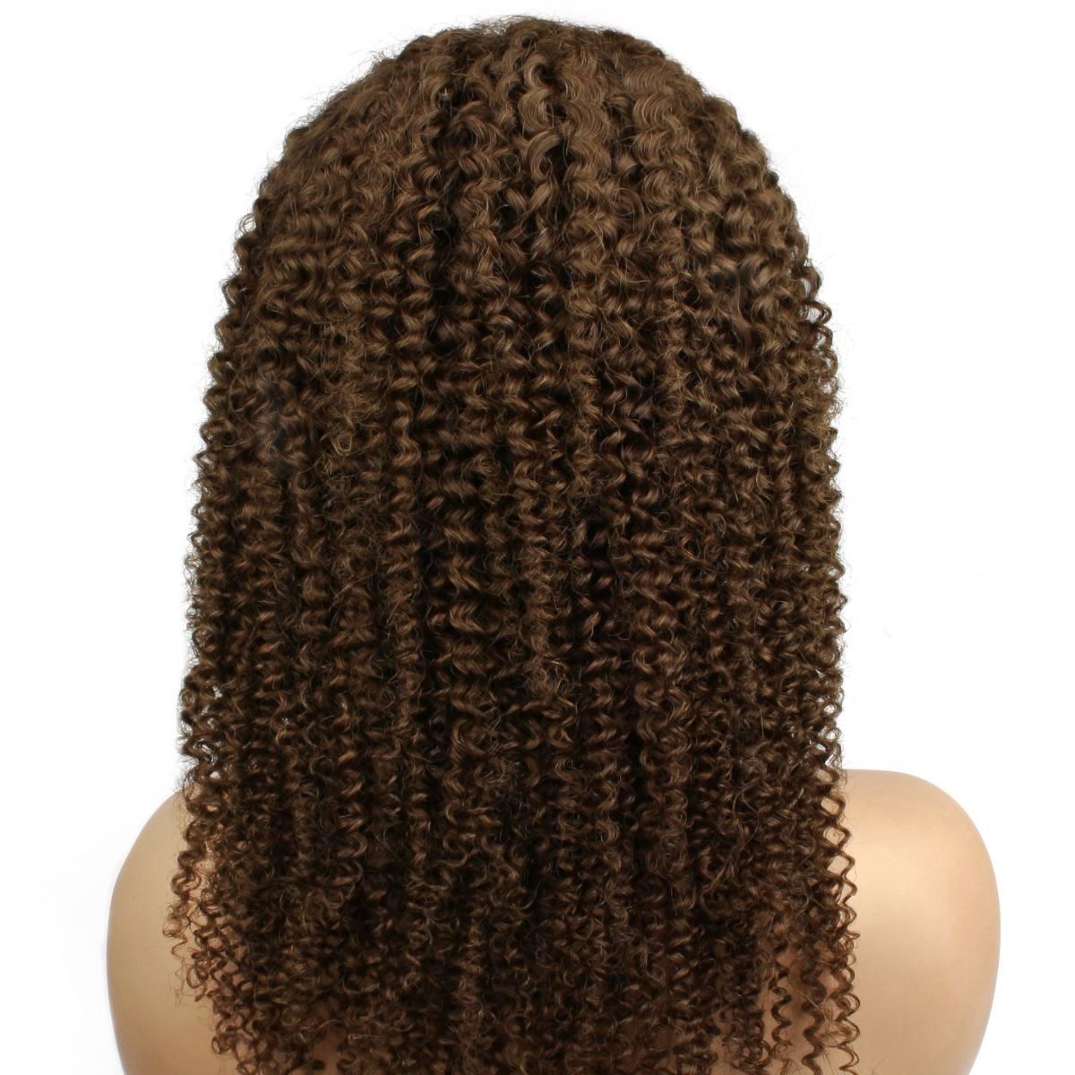 Brown Kinky Curly Wig Back