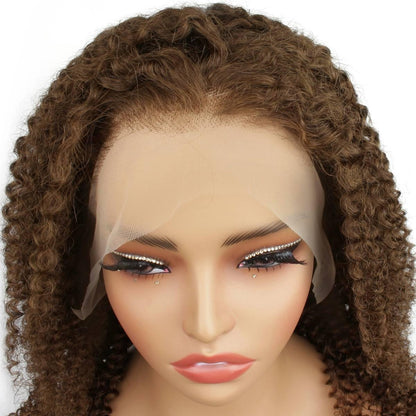 Brown Kinky Curly Wig Front