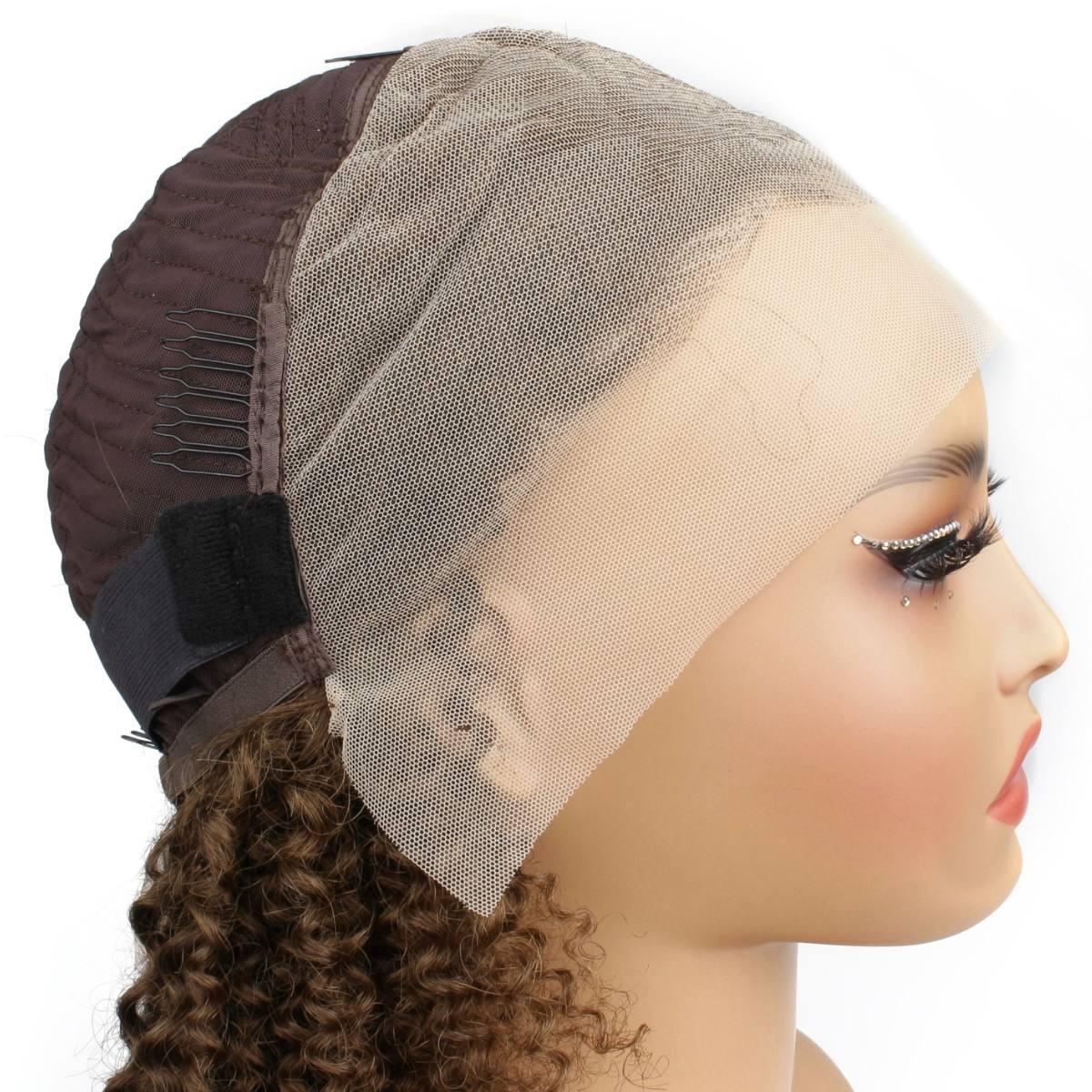 Brown Kinky Curly Wig Side