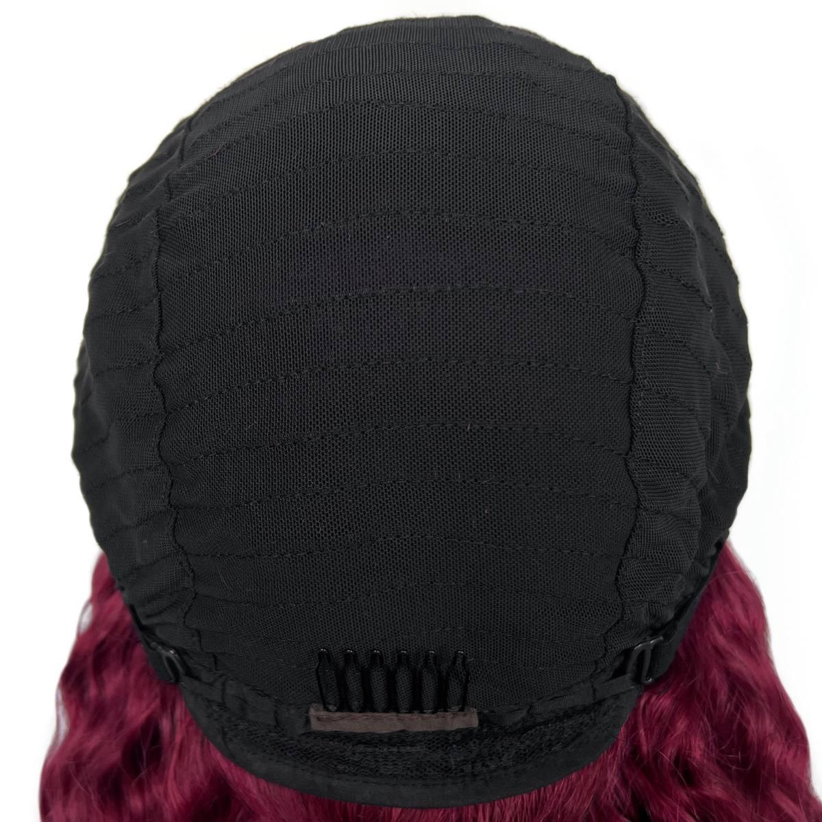 Burgundy Ocean Wave V Part Back Cap