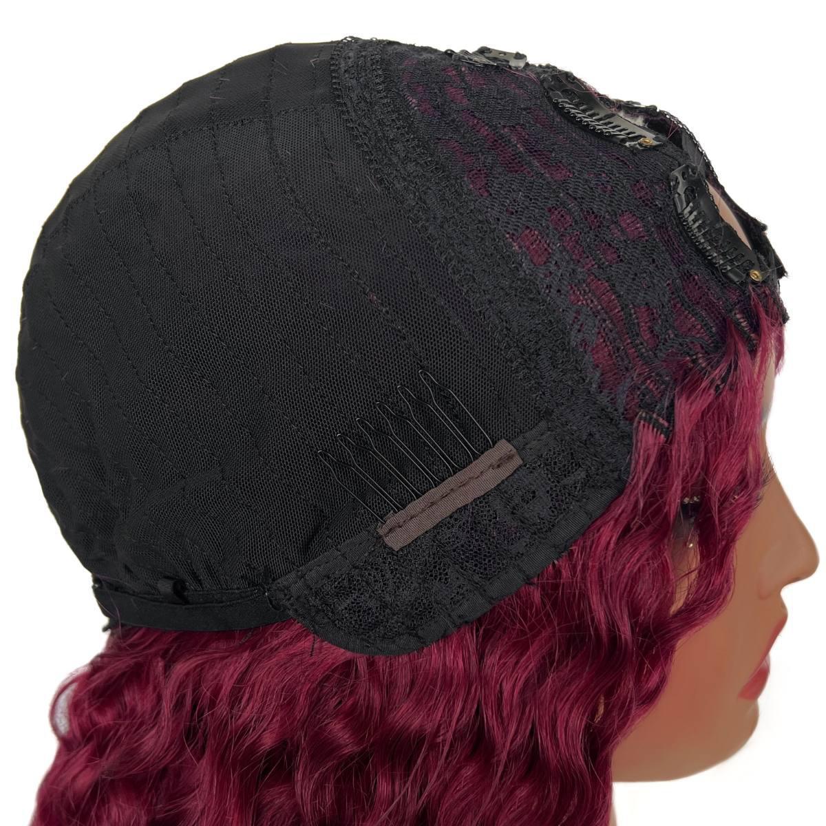 Burgundy Ocean Wave V Part Side Cap