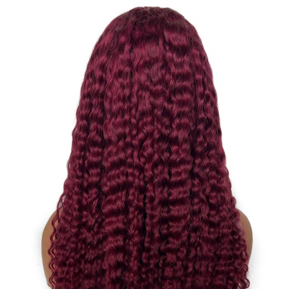 Burgundy Ocean Wave V Part Wig Back