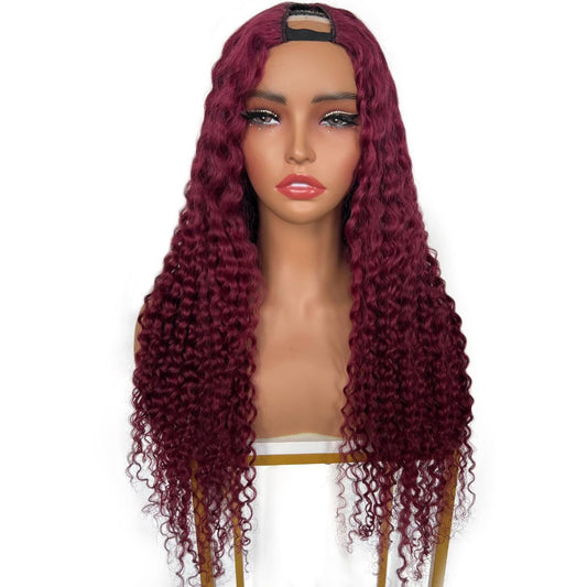 Burgundy Ocean Wave V Part Wig