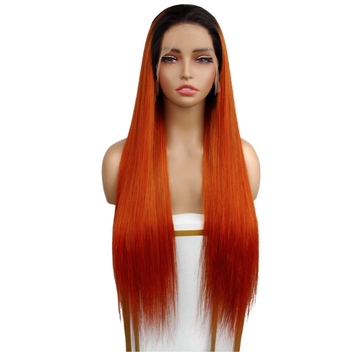 Copper Ombre Straight 13x4 Transparent Lace Front Wig