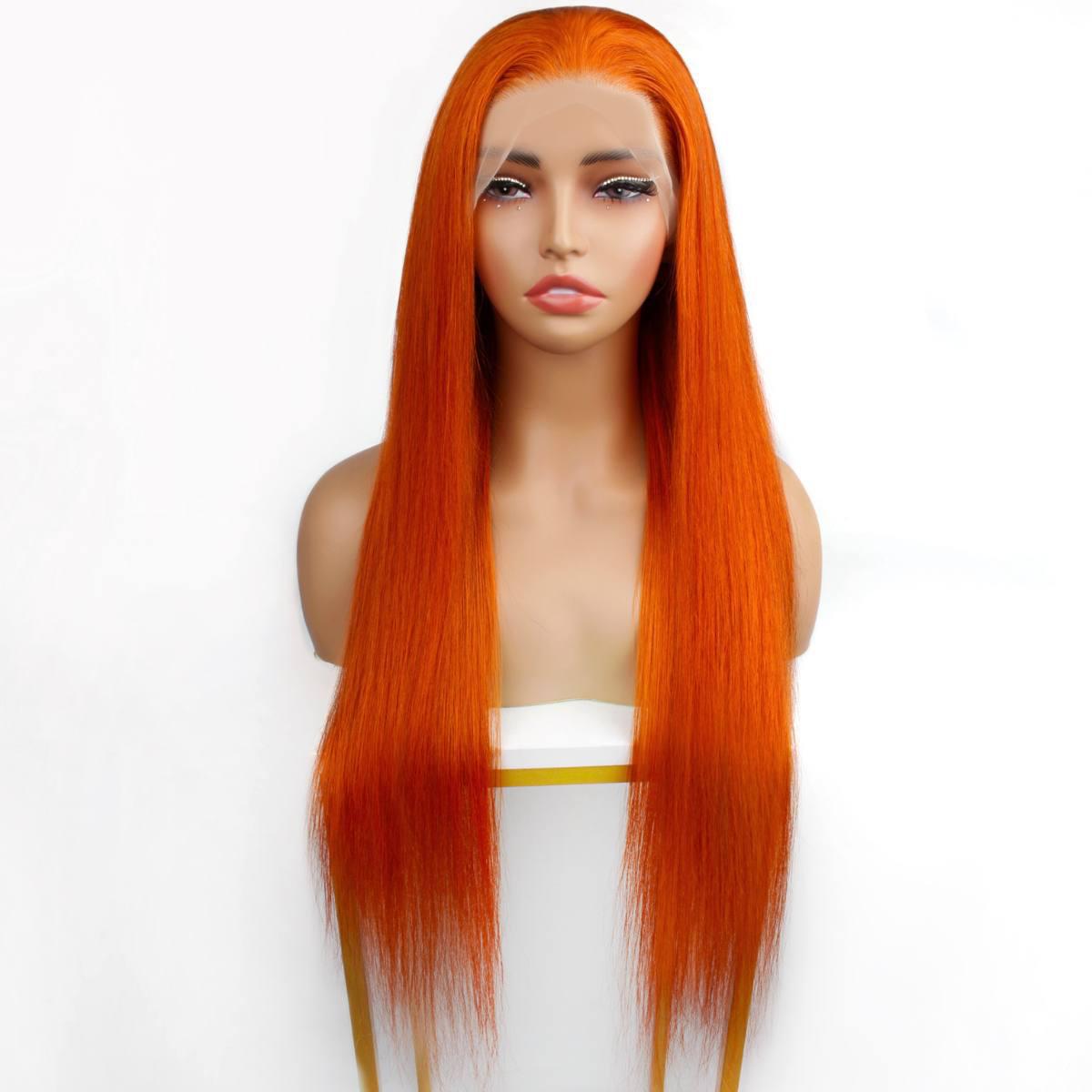 Copper Straight 13x4 Transparent Lace Front Wig