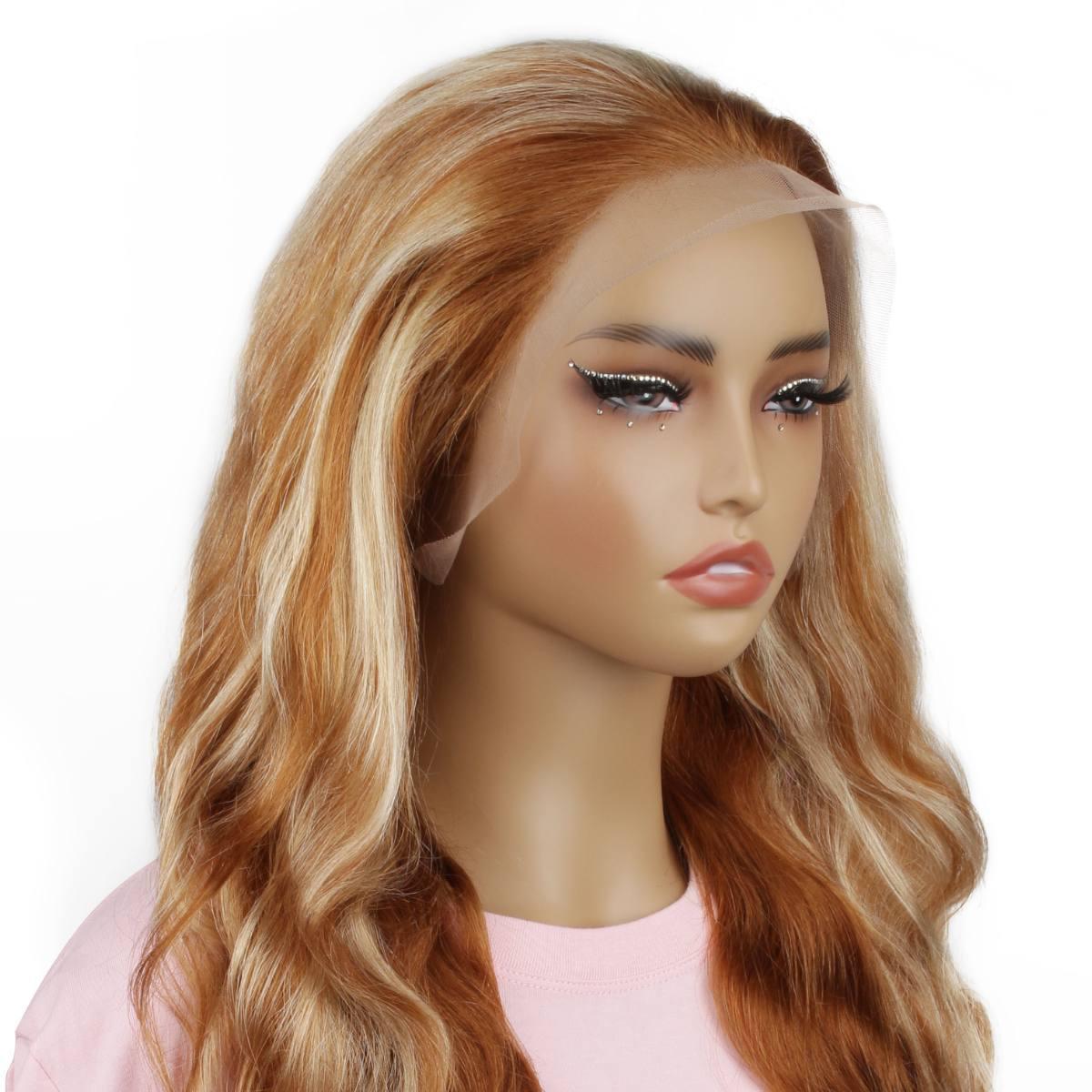 Copper Blonde Highlight Straight 13x4 Transparent Lace Wig