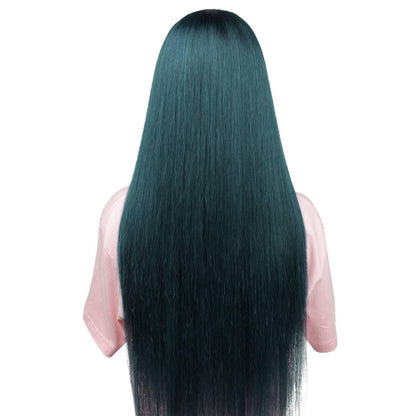 Dark Green Straight 5x5 Wig Back