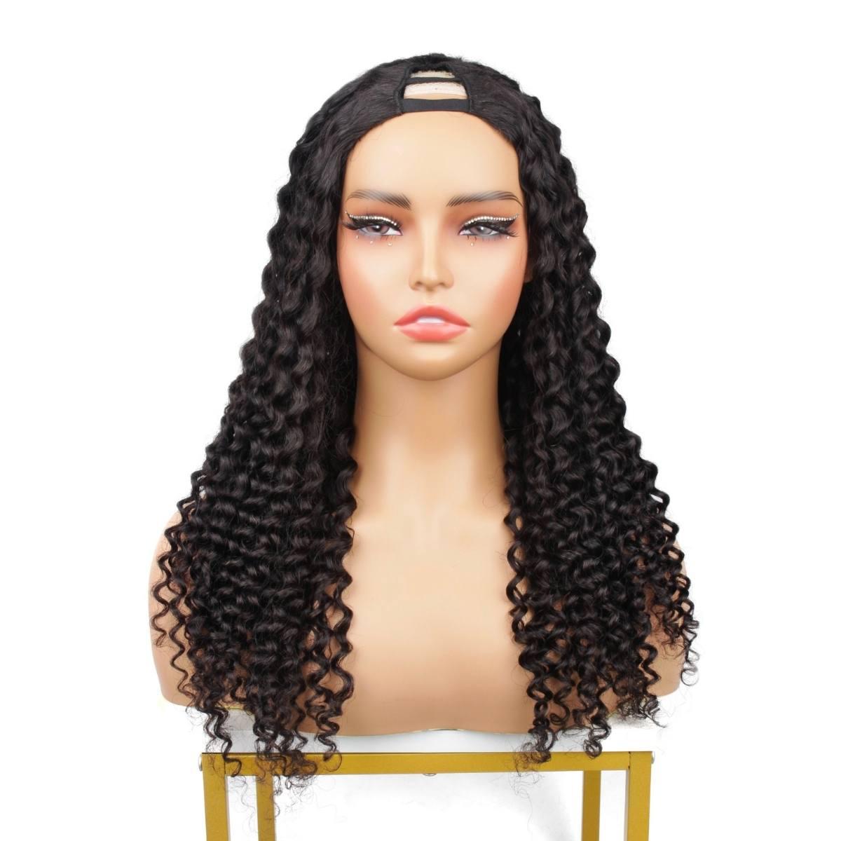 12 inch Deep Curl V Part Wig