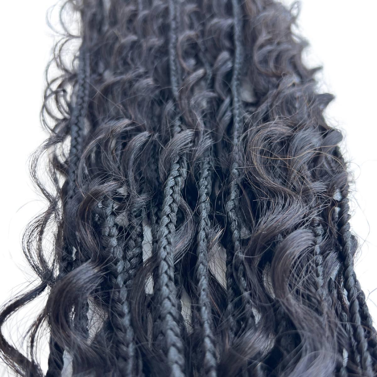 Human Hair Boho Braids with Deep Wave Style