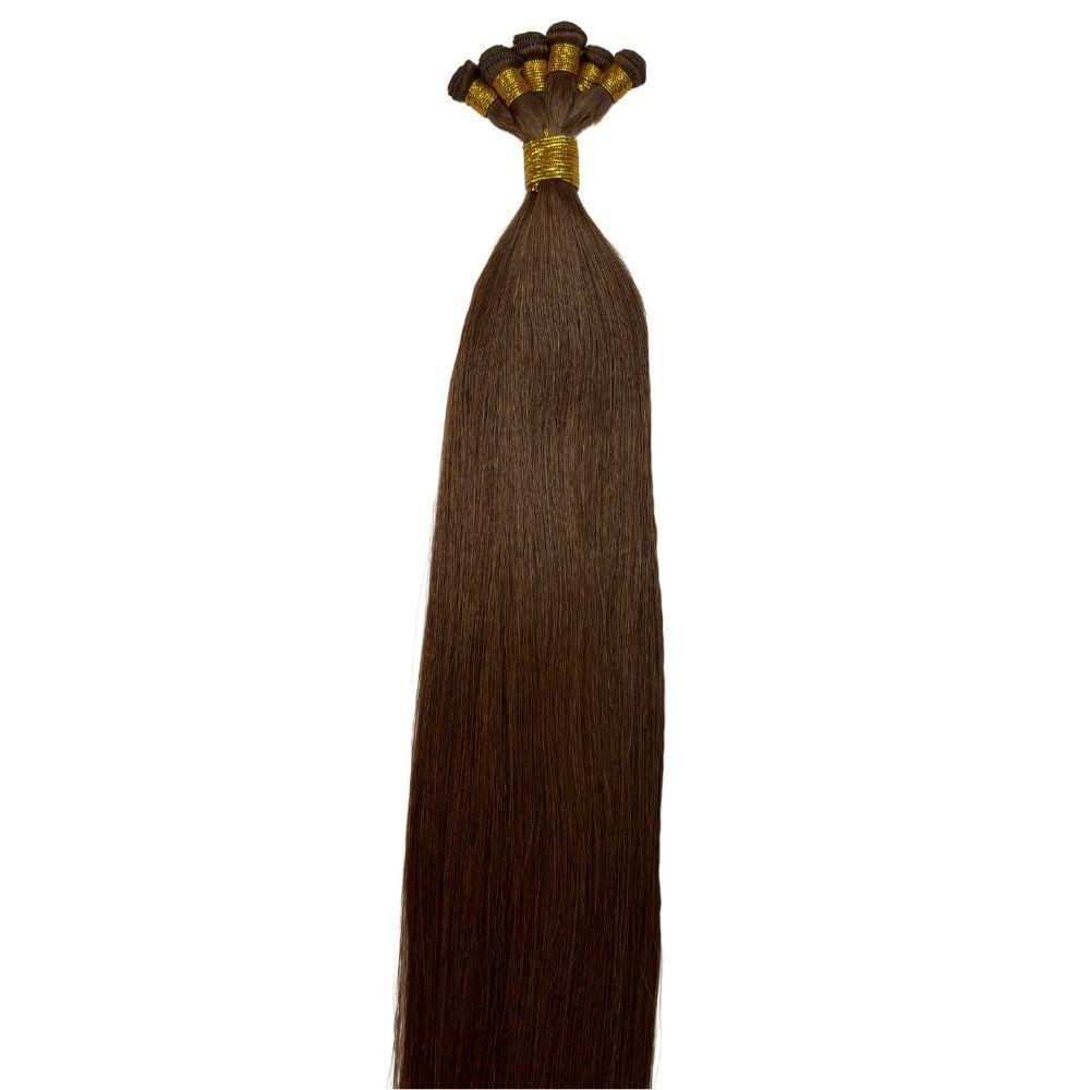 Full View of Medium Brown Straight Handtied Wefts