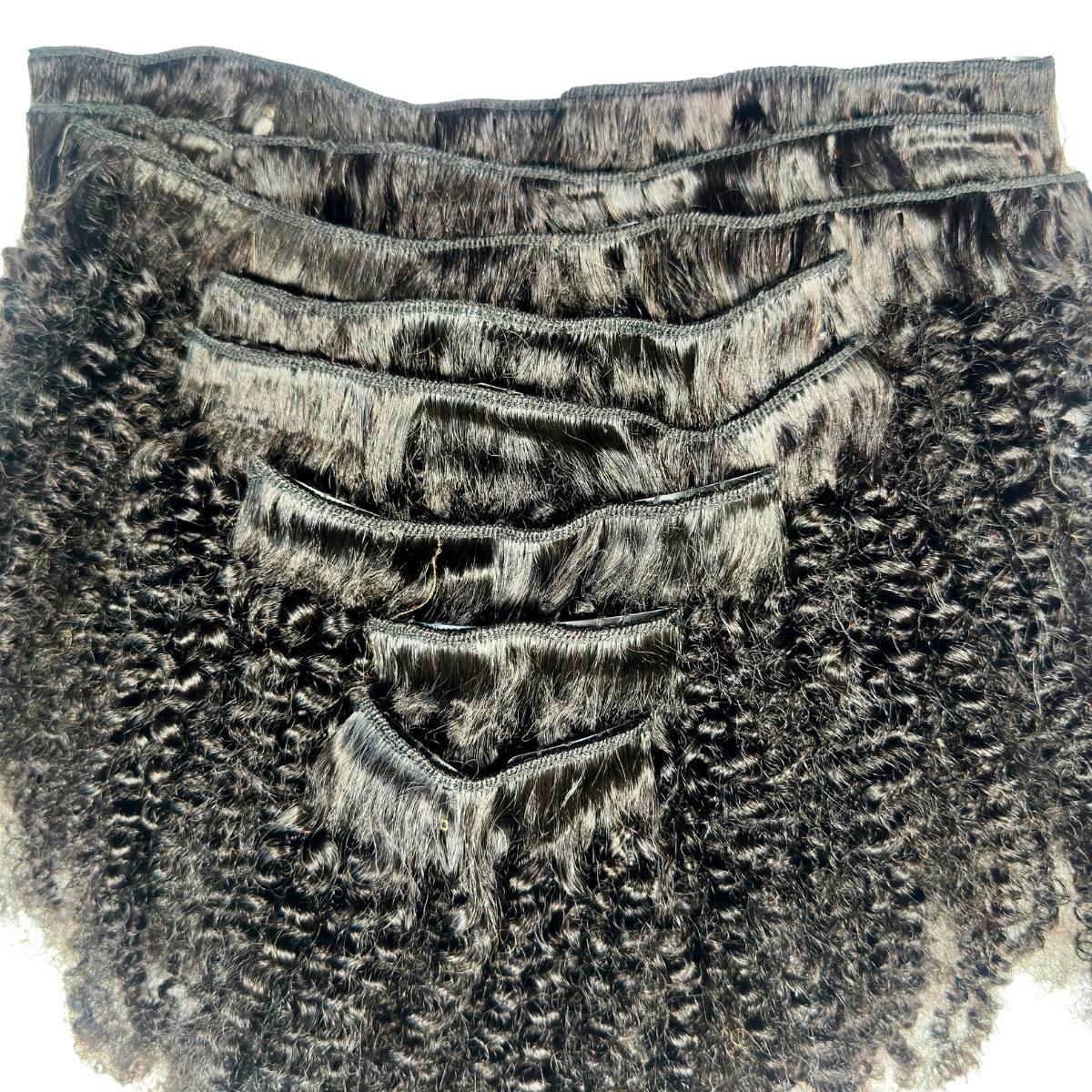 Human Afro Kinky Curly Clip In Hair Extensions