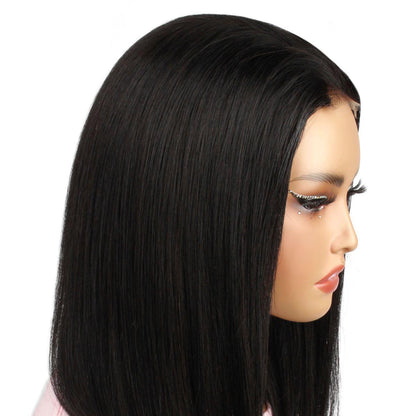 Jet Black 2x6 Hd Closure Wig Side