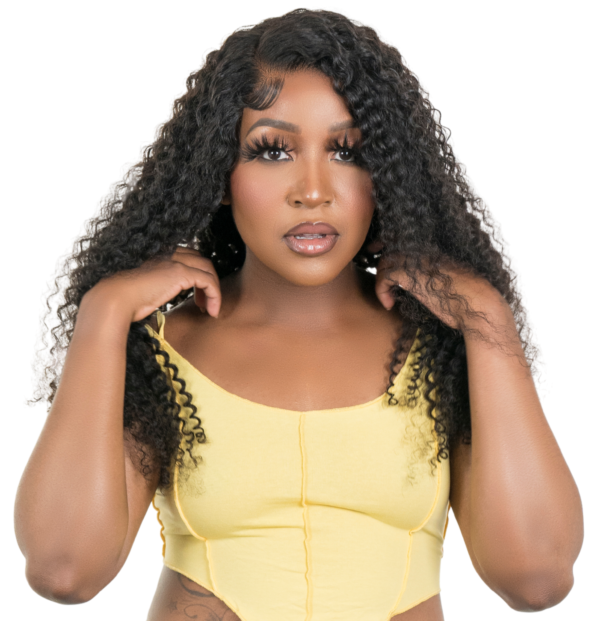 kinky curly closure wig model