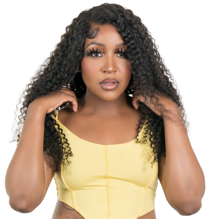 kinky curly closure wig model