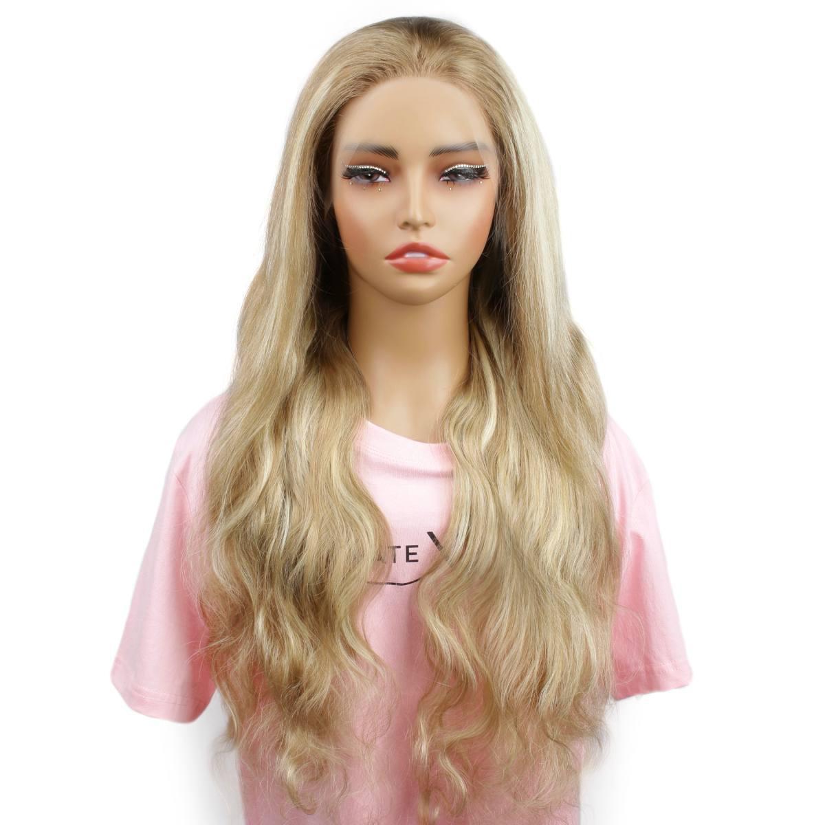 Light Blonde Highlight Body Wave 13x4 Transparent Lace Front Wig