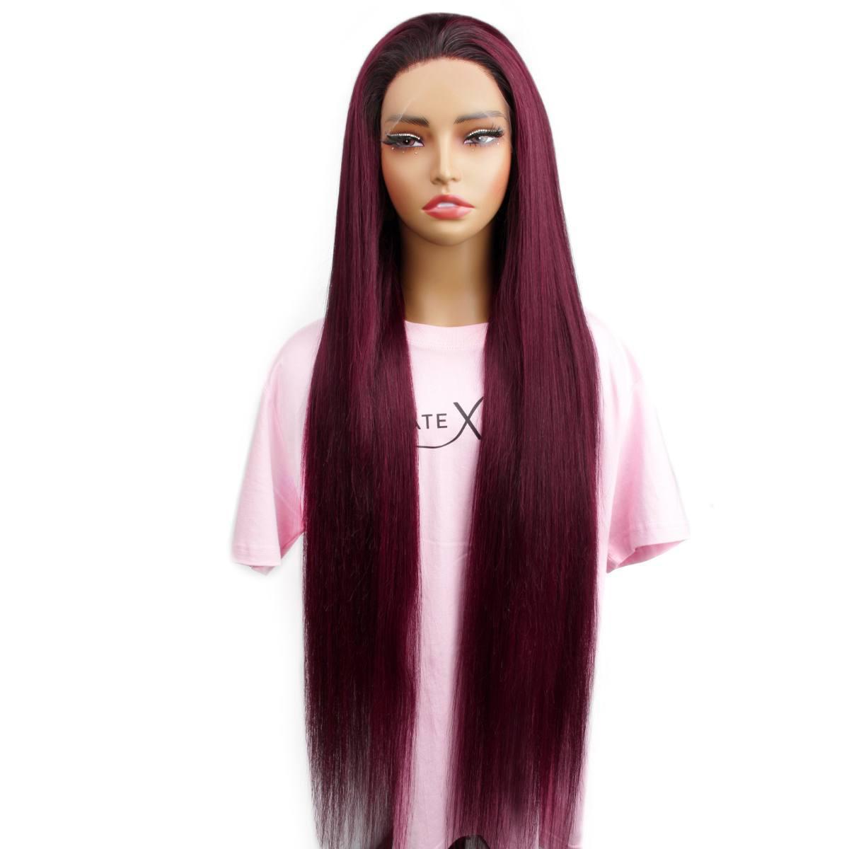 Ombre Burgundy Straight 13x6 HD Lace Front Wig