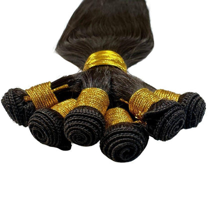 Weft View of Natural Black Straight Handtied Wefts