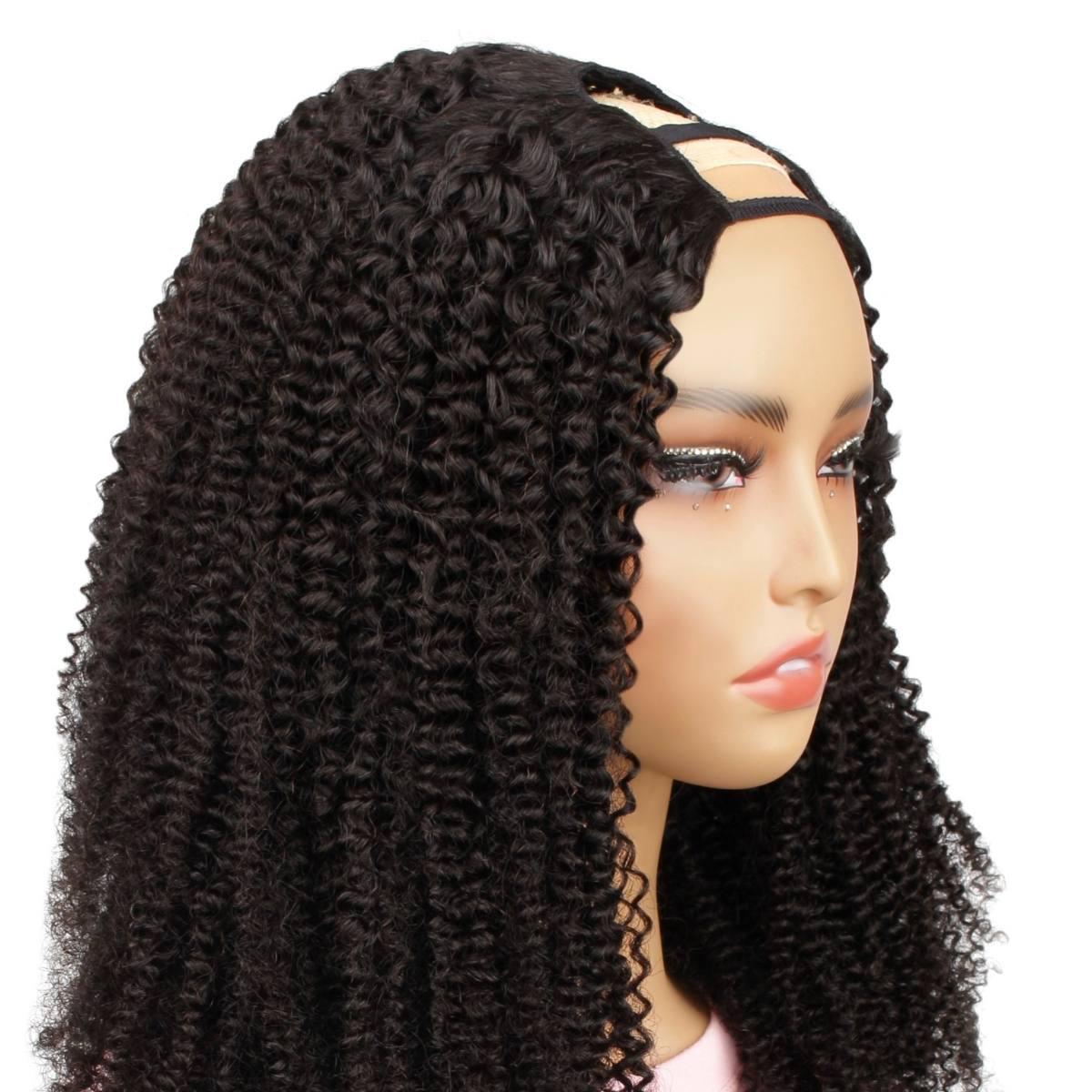 afro kinky curly u part side