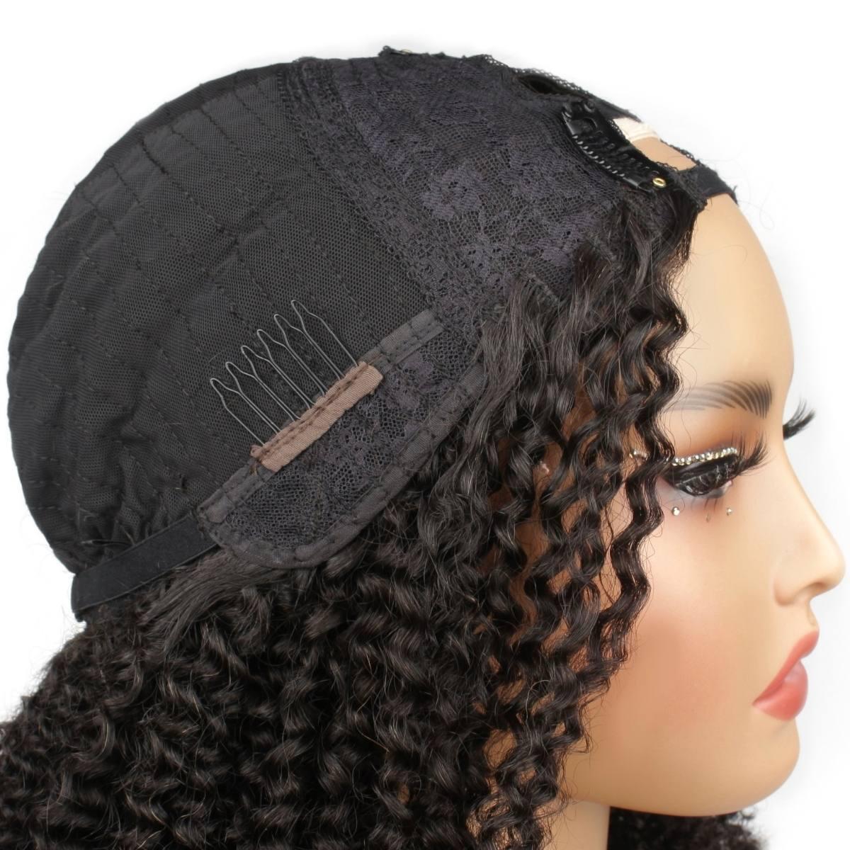 afro kinky curly v part side cap