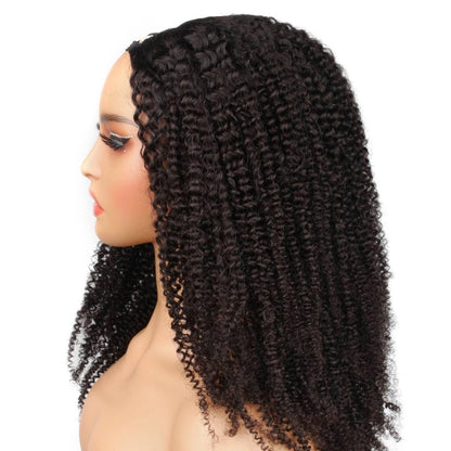 afro kinky curly v part wig close