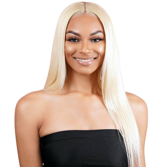 Virgin Blonde Straight Bundles with 4x4 Transparent Closure