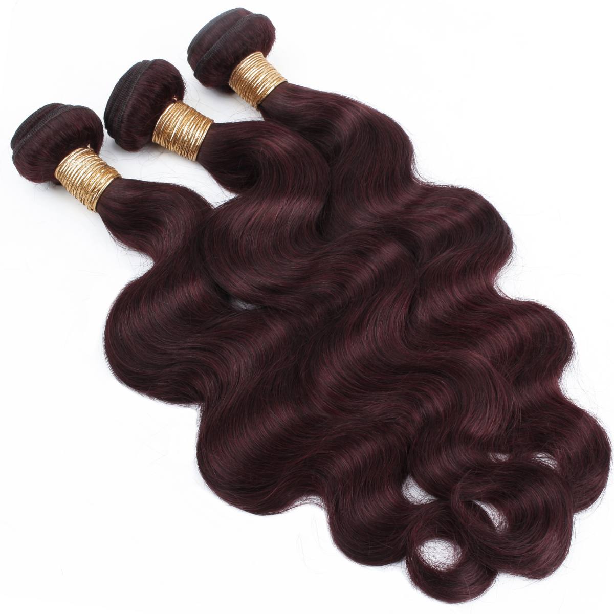 burgundy bundle deal body wave pattern