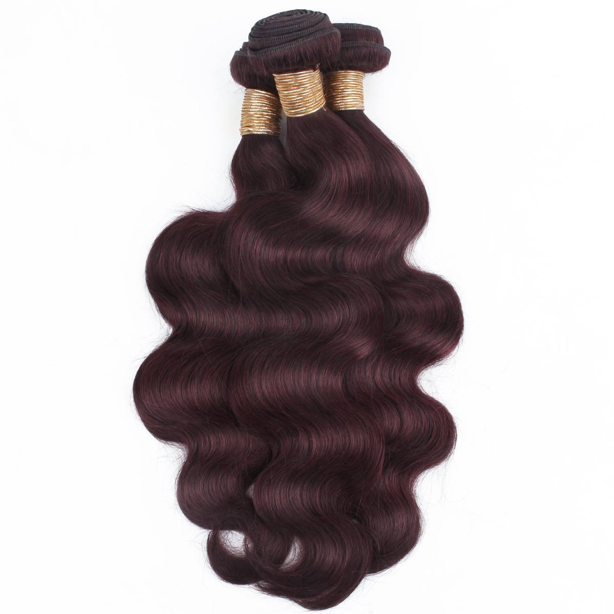 burgundy human hair body wave bundle deal