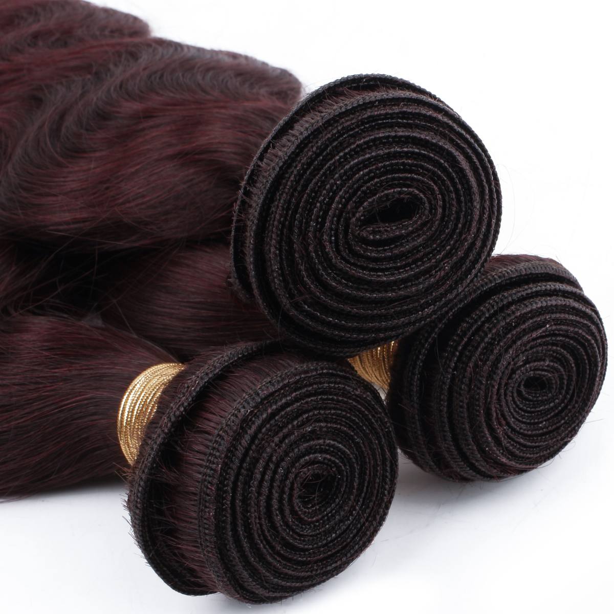 burgundy human hair bundle deal weft