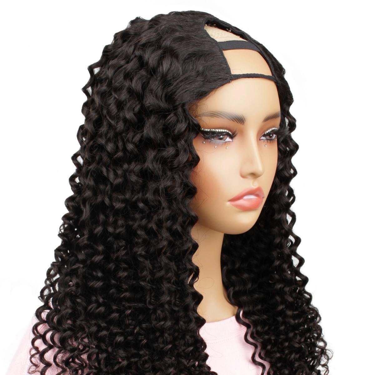 deep curly u part wig side