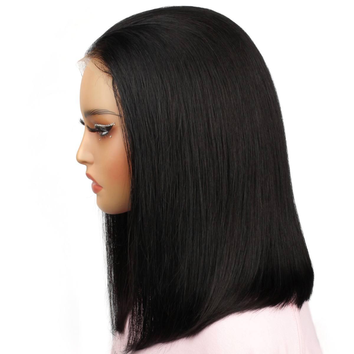 jet black 5x5 hd bob wig side