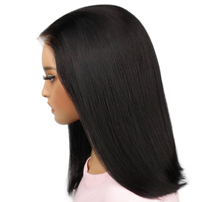 jet black 7x7 hd closure wig side