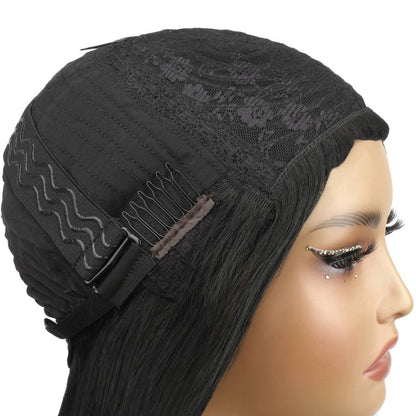 jet black bang bob cap