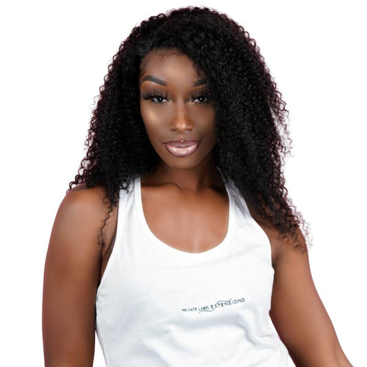 Virgin Hair Kinky Curly Bundles with 4x4 Transparent Closure