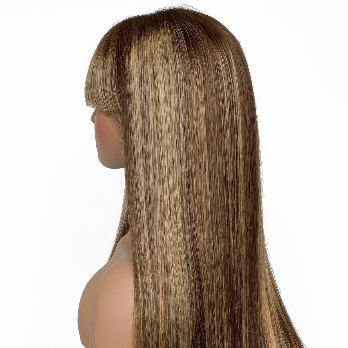 light highlight straight wig side