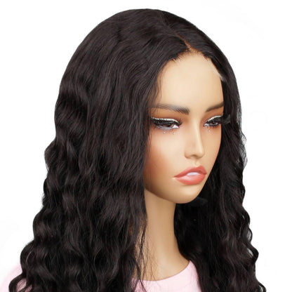 natural wave 2x6 hd closure wig side