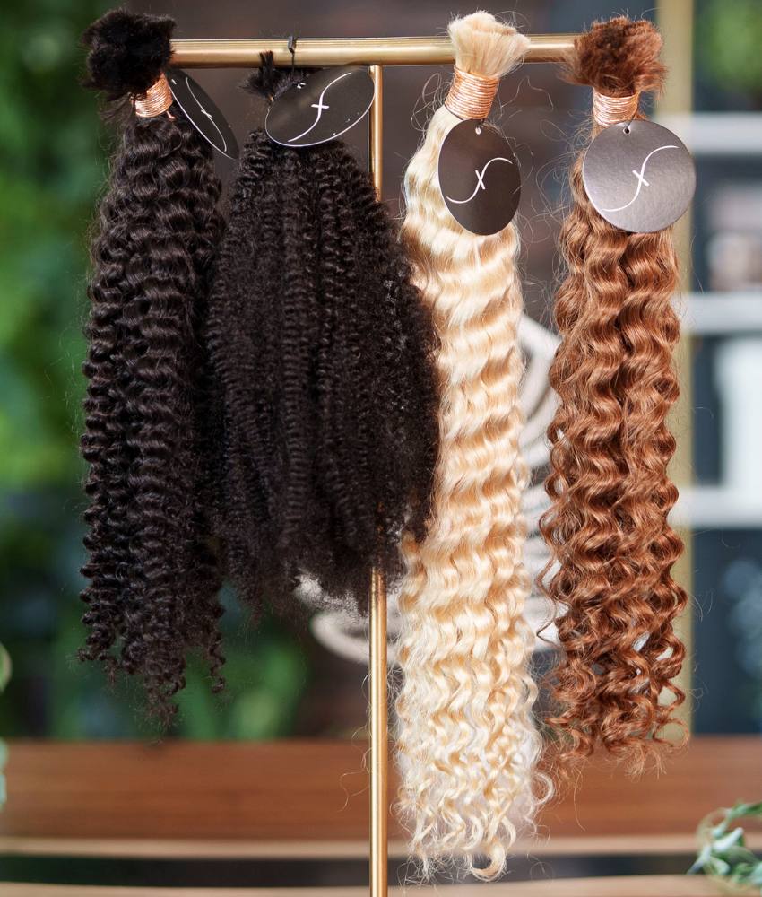 textured bulk human braiding hair