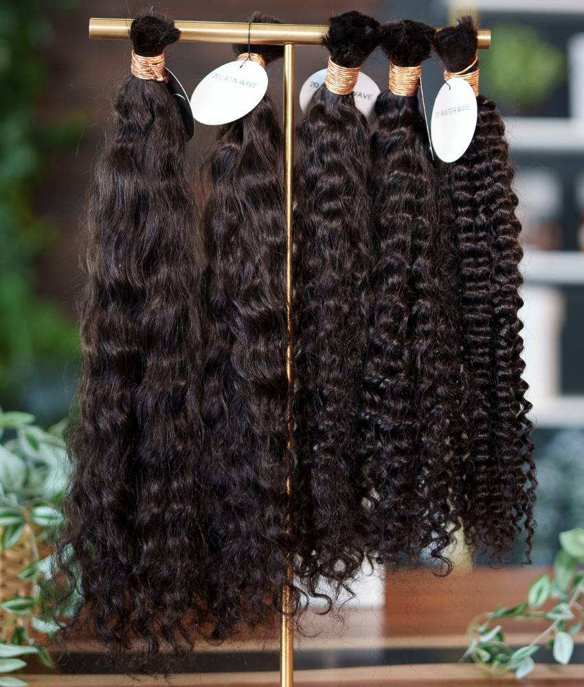 textured bulk human braiding hair 1b