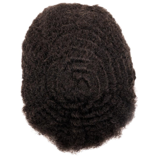 top shot of afro wavy man weave piece